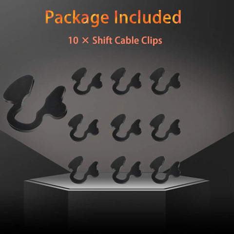 Beefed-Up Shift Cable Clips 10-Pack For Chevy Silverado And GMC Sierra Transmissions, arranged on display