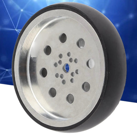 100mm Metal Robot Wheel With Neoprene Tire For Industrial Robots And RC Cars, 8mm Bore, Beefy Hub For Dually Axles, Grippy
