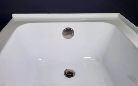 Bathtub with Tubular Bathtub Waste And Overflow Assembly With 14 Inch 1-1/2 Inch Tubes White Finish ADA Approved Tip Toe Drain Plug