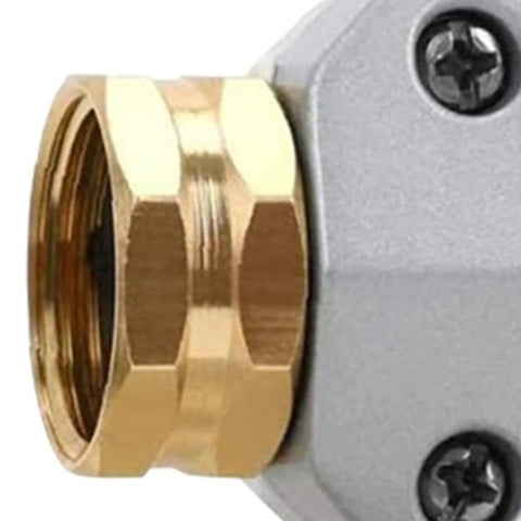 Awesome Garden Hose Repair Kit With Premium Aluminum And Zinc Alloy Couplings For 5/8 Inch And 3/4 Inch Hoses To Fix Leaks Fast And Save Cash On Replacing Pipes. Brass hose repair coupling on gray clamp