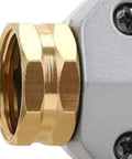 Ultimate Garden Hose Repair Kit Fixes 3/4 And 5/8 Inch Leaks Fast With Heavy Duty Aluminum Couplings And Zinc Clamps For A Smooth Outdoor Workflow That Lasts A Long Time Without Drips Or Hassles. Brass hose repair coupling with clamp and screws