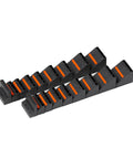 Basics Wrench Organizer Kit With 16 Rubber Holders For Tool Drawer, Modular design shown in black rubber material.