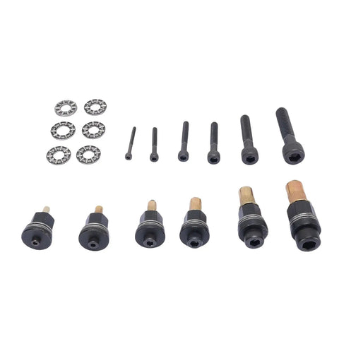 Rivet Nut Tool Kit With M3 To M10 Nutserts And Anti Loss Adapters for Industrial Automotive and Heavy Duty Fastening displayed flat