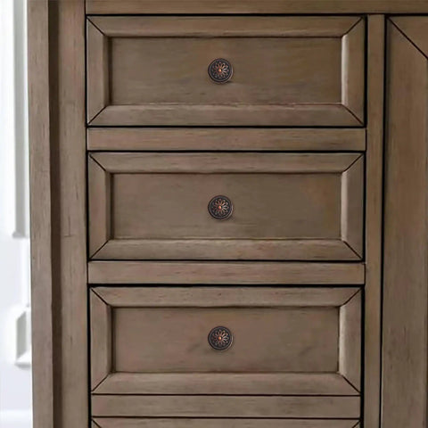 Oil Rubbed Bronze Cabinet Knobs With Backplates, 2.5 Inch, 2 Pack, Vintage Style Drawer Knobs For Cabinets on dresser