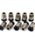 Go-To Pneumatic PC4-M10 Bowden Tube Fittings Straight Quick Connectors for E3D V6 Bowden Extruder PTFE Tube 4mm OD Ender-3 Ender-3 V2 CR-10 Compatible 1.75mm Filament Printers Pack of 10, metal fittings