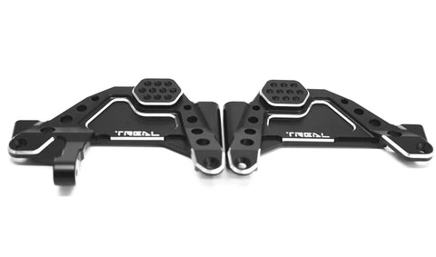 Beefy Aluminum 7075 Front Shock Towers With Panhard For One Sixth Axial SCX6, black CNC machined, two piece hoops bracket.