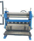 Front view of All In One Sheet Metal Brake Shear And Slip Roll Machine 3 In 1 Bender Cutter Roller for steel plate with 12 inch bed width