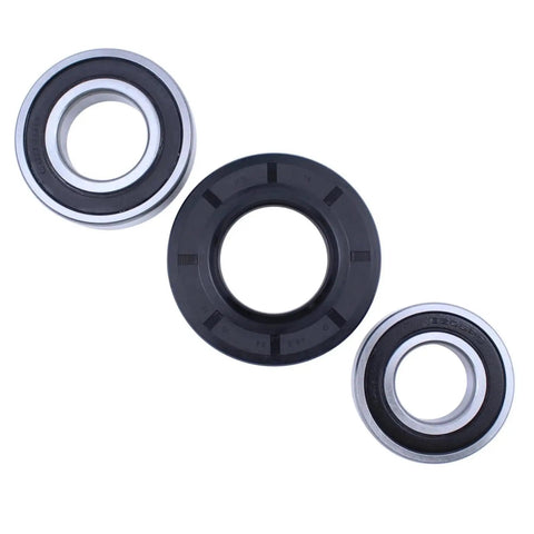 Drop In The Heavy Duty Replacement Washer Bearing Kit For Samsung Front Load Machines Dc6200156a 6601002632 showing two bearings and one gasket.
