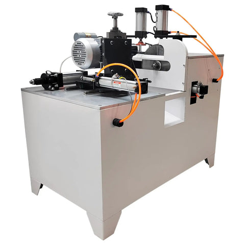 Pro Shop Grade 45 Degree Corner Cutting And Punching Machine With Dual Spindles And 8 Inch Alloy Saw Blade For Smooth Wood And Aluminum Fab Works Dead On Accuracy Drilling Up To 40 Mm Thick, side view.