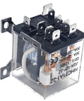 Heavy Duty 12V DC Relay Pack of 2 With 8 Pin Coil, 30A DPDT, 2NO and 2NC Contacts, Flame Retardant Housing shown from side angle