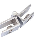Top Notch Shower Glass Door Hinges 4 Piece Set 180 Degree Double Sided Clamp for 5 to 8 mm glass, durable metal construction.