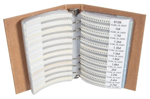 Open Ultimate SMD Electronics Kit SMT Book With 5435 Pieces Of 1206 Resistors Capacitors Transistors Diodes ICs And More For DIY Hobbyist Builds