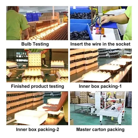Manufacturing process of 25 Ft Outdoor Edison Bulb String Lights With ST35 Style Bulbs Plus Two Extra Bulbs UL Listed