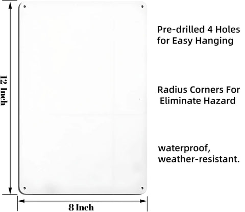 Built Tough Overhead Hoist Warning Sign 8 By 12 Inches Aluminum Rustproof UV Protected Wall Plaque with pre-drilled holes
