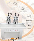 Double Station Pneumatic Hinge Boring Machine for Woodworking 48-6 Drill Press with dual spindles and control panel.