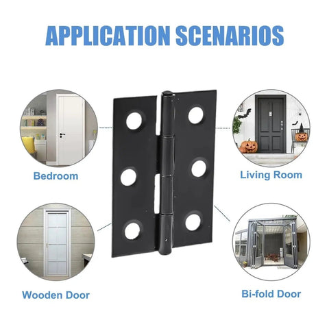 Stainless Steel Door Hinges Set With Screws For Cabinets And Drawers, Flat Butt Hinge diagram with application examples