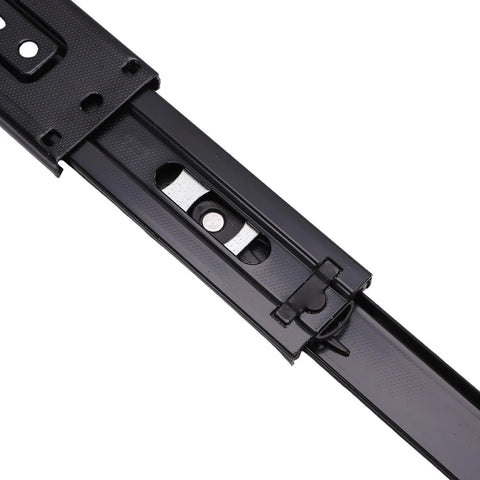 Tough As Nails Heavy Duty 10 Inch Full Extension Drawer Slides For Kitchen Cabinets And Dressers, 100 Lb Load Capacity, Cold Rolled Steel, Smooth Quiet Operation, 1 Pair black steel drawer slide close-up