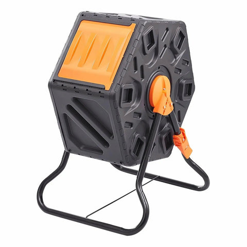 Rotating Compost Tumbler Bin, 18.5 Gal Capacity, 360 Degree Turning For Quick Garden And Kitchen Waste Recycling, BPA Free