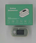 Portable Fingertip Pulse Oximeter With SpO2, Pulse Rate, Respiration Rate and Perfusion Index in package with device displayed