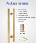 Double Sided Sliding Door Handle Pull Heavy Duty Stainless Steel Door Hardware Set For Glass And Wood Doors Sleek Modern Pulls