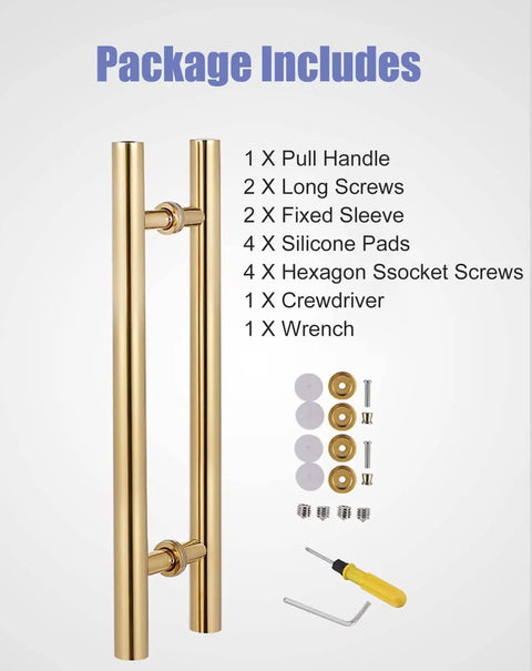 Double Sided Sliding Door Handle Pull Heavy Duty Stainless Steel Door Hardware Set For Glass And Wood Doors Sleek Modern Pulls