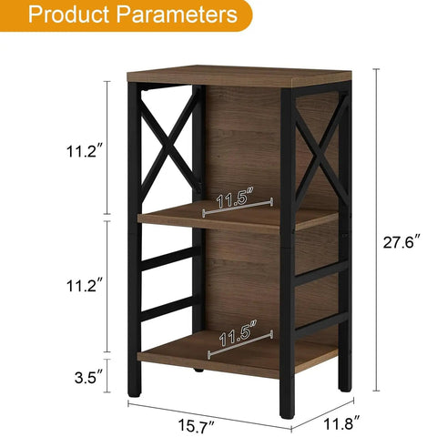 Three Tier Industrial Bookcase With Metal Frame And Backboard In Rustic Brown, A Space Saving Dope Storage Solution For Small Spaces