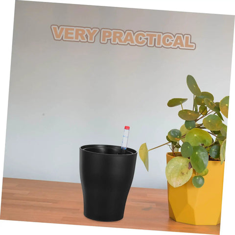 Self Watering Plant Pots For Beginners No Fuss Easy Care Indoor Planters With Built In Water Reservoir System Durable Plastic Flower Pots For Low Maintenance Indoor Garden On Patio Balcony, black pot