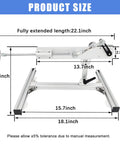 DIY Reciprocating Linear Motor 24V DC Long Stroke 1.18 to 6 Inch Adjustable Telescopic Motor with dimensions and stand shown