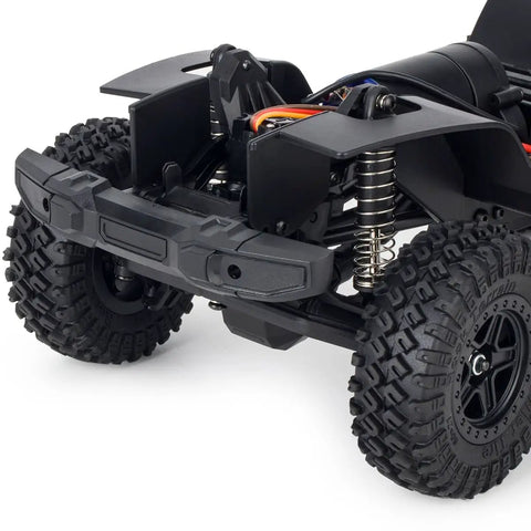 Hardcore Nylon Crawler Chassis Frame With Gearbox Assembled Upgrade Kit for 1/18 Scale RC Crawlers, durable steel rails visible