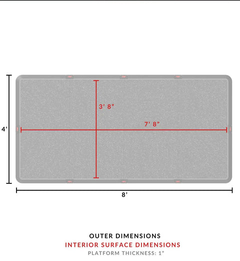 4x8 Gym Flooring Mat For Peloton Bike Elliptical Treadmill And Home Gym Setup Non Slip Floor Pad dimensions diagram