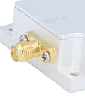 Close-up of Rock Solid Programmable Rf Signal Conditioner featuring premium aluminum build and SMA female connector.
