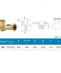 Tough As Nails M6 Metric Rivet Nuts forged from zinc plated carbon steel, detailed specifications and dimensions displayed.