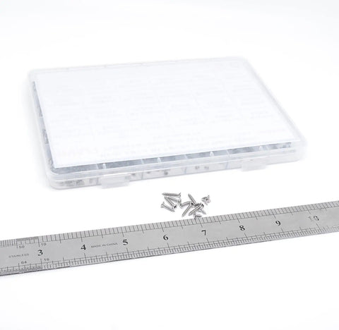 Massive 1200 Pieces 304 Stainless Steel Phillips Flat Head Self Tapping Screws Assortment Kit with 24 Sizes M1 M1.2 M1.4 M1.7 M2 M2.2