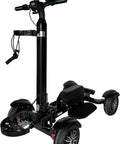 Foldable Electric Golf Scooter With Comfortable Seat And Umbrella Holder Powered By 2400W Dual Brushless Motors And Sweet 48V Battery showing handlebars and wheels.