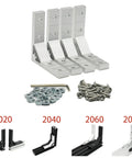4 Pack 78x78mm Corner Brackets for 2020 Aluminum Extrusion Profile 90 Degree Gusset With 16 M5 Screws And 16 M5 T Nuts