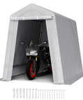Heavy-Duty Portable Outdoor Storage Shed Tent 6x8x7 Ft With Roll-Up Zipper Door Vent Panels UV-Resistant Canopy Carport Shelter