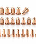 Pro Grade Plasma Cutter Consumables Kit 23 Pieces With 10 Tips 1.0mm And 10 Electrodes Shield Cap Stand Off Spacer Swirl Ring Copper Finish