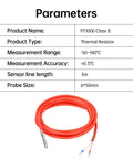 Two Pack Pt1000 Temperature Sensor Probes With 3M Silicone Cable And Stainless Steel Sheath, sensor parameters listed above
