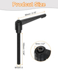 Pro Grade Shop Staple M10 Adjustable Knob Handle With 100mm Male Thread And Push Button Ratchet Lock side view showing dimensions.