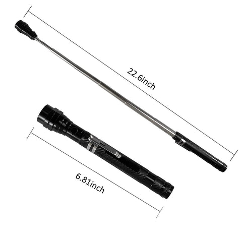 Extendable magnetic flashlight tool, ideal for DIY use