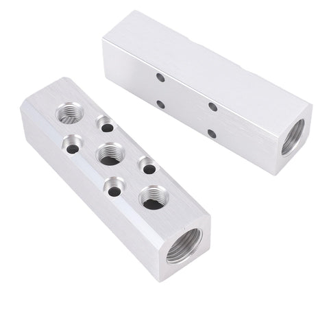 Aluminum Air Manifold 3 Way 5 Port Pneumatic Splitter With 1 Quarter Inch NPT Output For Tools DIYers Heavy Duty Airflow Control