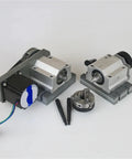 Dead Simple Setup Cnc Rotary Axis Upgrade Fourth A Axis Mounting Kit Utilizing Nema23 Stepper Motor with three jaw chuck and components.