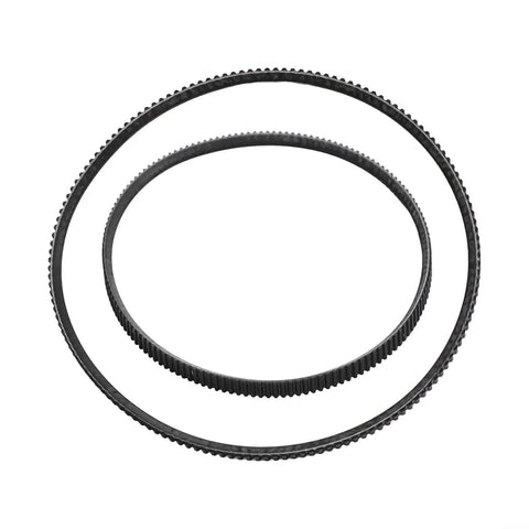 Polyurethane Lathe Drive Belt Set 2 Pack Featuring 5M375 And 5M387 For Mini Metal Lathes showing two durable belts.