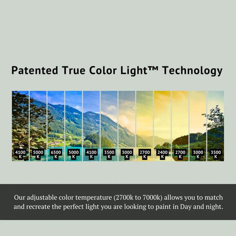 Color temperature chart for Art Studio LED Smart Bulbs Six Pack With Remote, 1260 Lumens, True Color Lighting, 11 Color Settings