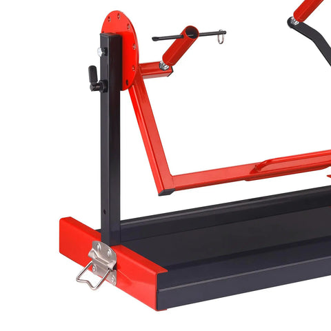 Beefy No Fuss Motorcycle Engine Stand For 2 And 4 Stroke Single Cylinder Engines Dirt Bike ATV MX Maintenance Stand, side view.
