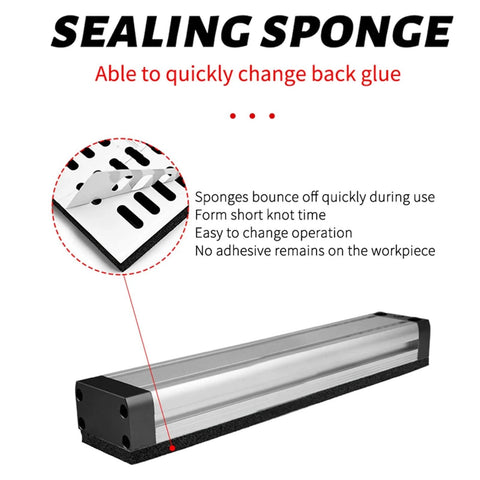 Sealing sponge with quick-change back glue feature showing sponge material and adhesive benefits for industrial use