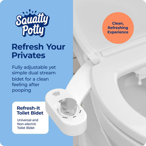 Dual Stream Fresh Water Bidet Toilet Seat Attachment Non Electric For Elongated Seats Easy Install Clean Your Front And Back
