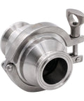 Front view of DERNORD sanitary check valve, 1.5 inch tri-clamp, stainless steel 304 with FKM gasket