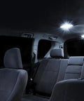 Interior of a car with Pure White Interior LED Kit For Mazda RX-8 2004-2014, 5-Piece Set With Map, Dome, Door, Trunk And License Lights