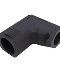 Top Shelf Table Saw Dust Collection Adapter With Dead Simple Snap On Hook Mount and Rock Solid Seal for Dwe7485 Saw showing black resin material detail.